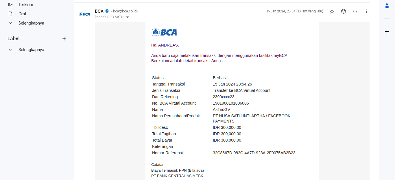 TopUp Saldo Iklan Facebook Ads Meta Gagal Bayar Uang Hilang  