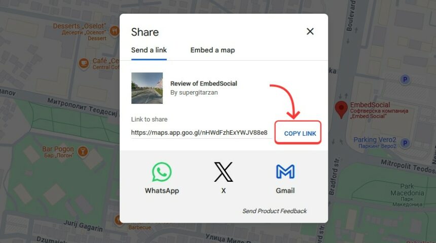 Cara Share Link Review Google Maps