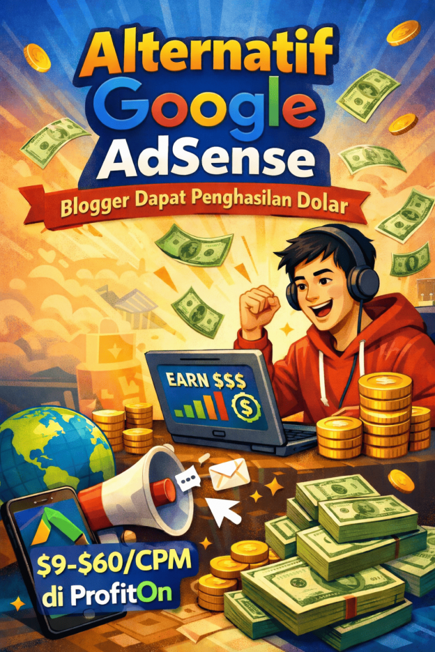 Alternatif Google Adsense Blogger Dapat Penghasilan Dolar -/CPM di ProfitOn