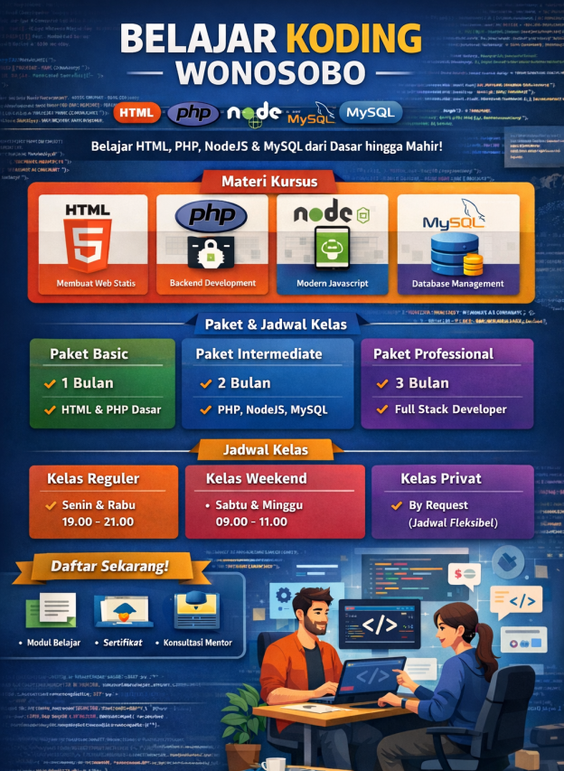 Belajar Koding Wonosobo : HTML, PHP, NodeJS & MySQL (Private)